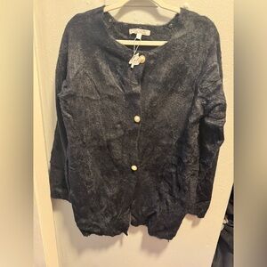 Elegant Black Cardigan Sweater